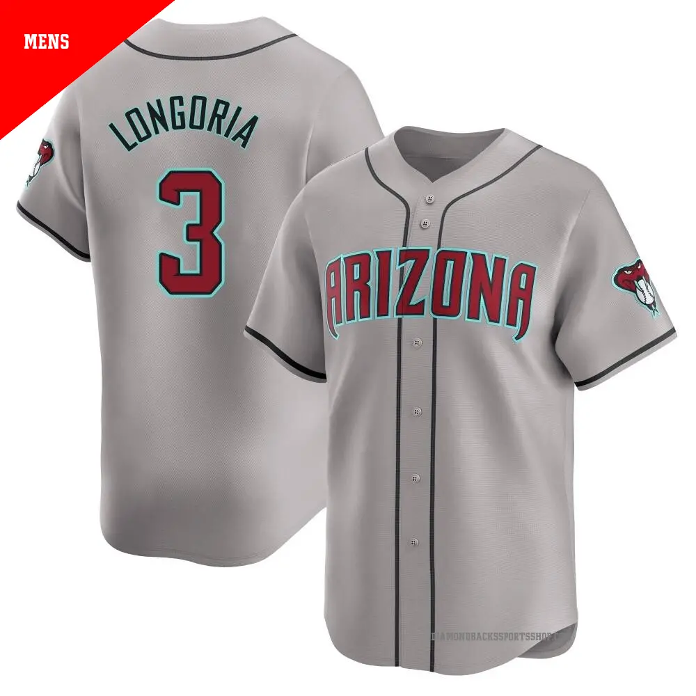 Men s 3 Evan Longoria Arizona Diamondbacks Gray Limited Away Jersey